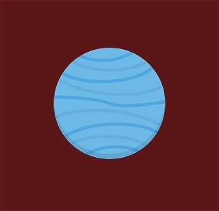 Uranus Sticker with brown background and planet is skyblue