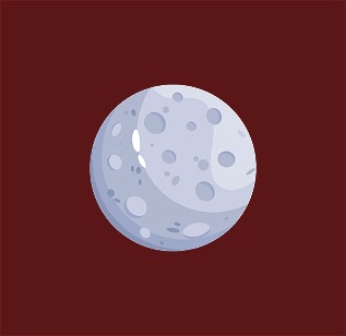 Moon Sticker with brown background and planet is hot Yellow